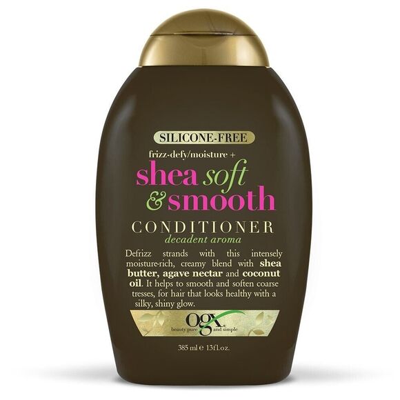 OGX Frizz-Defy/Moisture Shea Soft & Smooth Conditioner Sz 13 Fl Oz Silcone Free - Picture 1 of 3